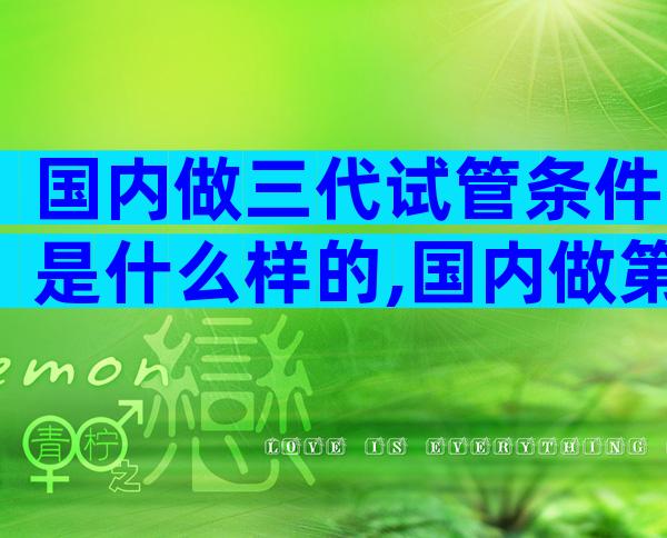 国内做三代试管条件是什么样的,国内做第三代试管婴儿