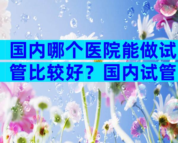 国内哪个医院能做试管比较好？国内试管婴儿医院怎么预约