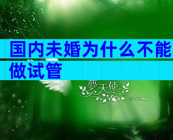 国内未婚为什么不能做试管