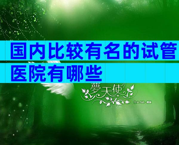 国内比较有名的试管医院有哪些