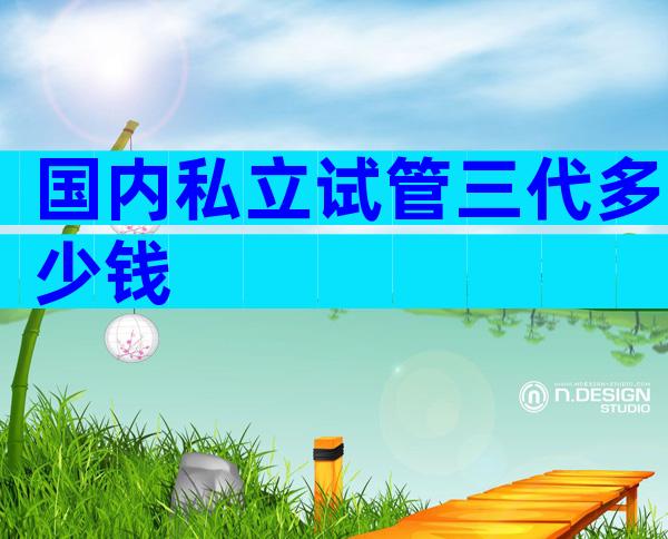 国内私立试管三代多少钱