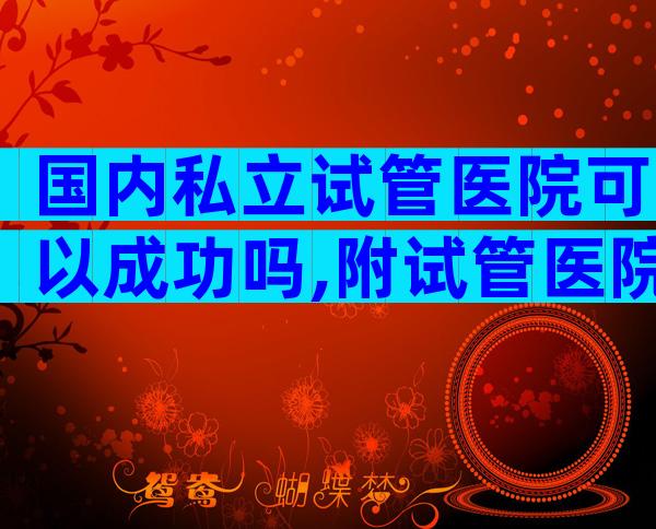 国内私立试管医院可以成功吗,附试管医院排行榜