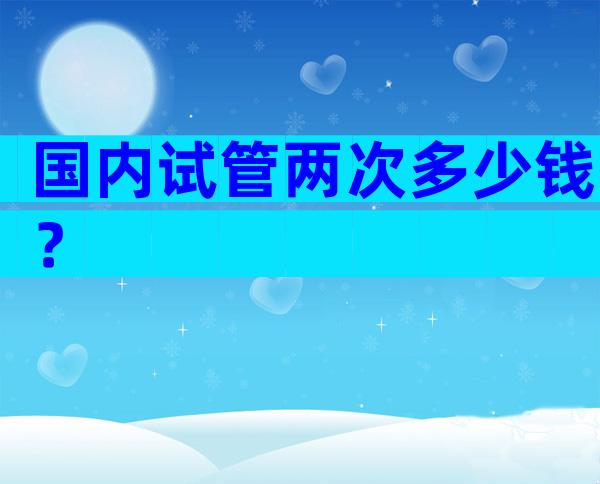 国内试管两次多少钱？