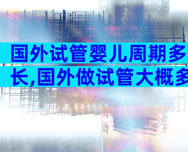 国外试管婴儿周期多长,国外做试管大概多少钱