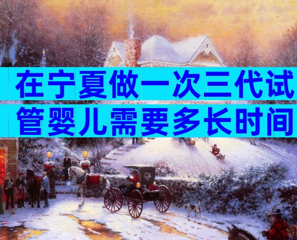 在宁夏做一次三代试管婴儿需要多长时间？费用大约是多少？