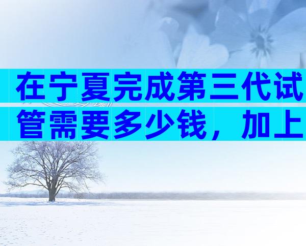 在宁夏完成第三代试管需要多少钱，加上费用和成功率？