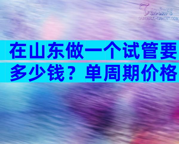 在山东做一个试管要多少钱？单周期价格不超过20万。