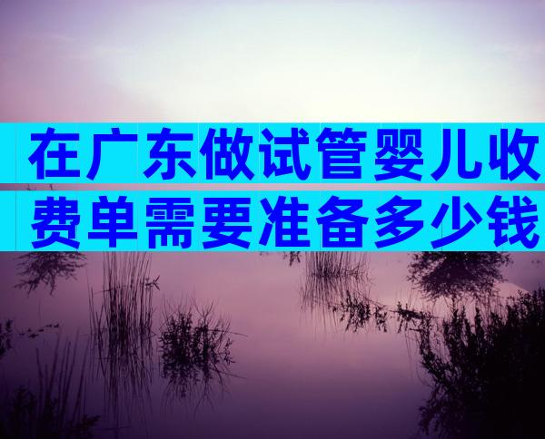 在广东做试管婴儿收费单需要准备多少钱？