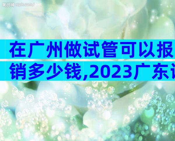 在广州做试管可以报销多少钱,2023广东试管报销政策