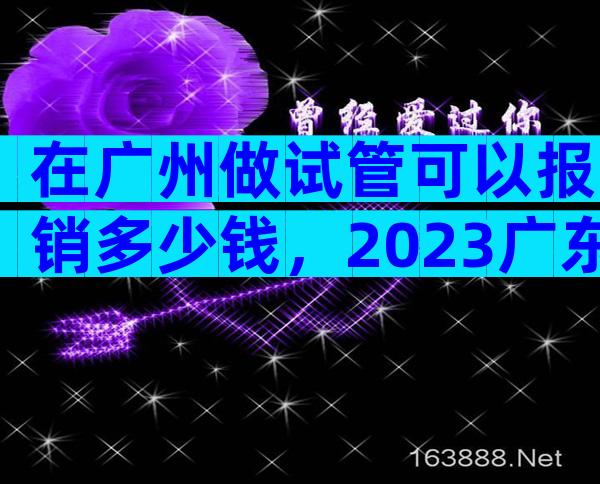 在广州做试管可以报销多少钱，2023广东试管报销政策