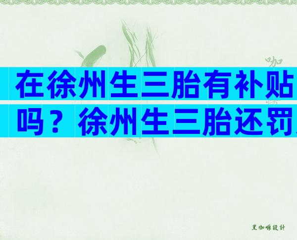 在徐州生三胎有补贴吗？徐州生三胎还罚款吗？