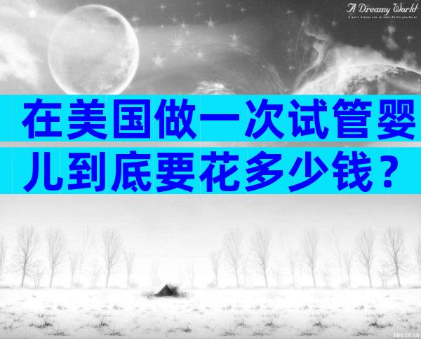 在美国做一次试管婴儿到底要花多少钱？2026最新费用与流程全攻略