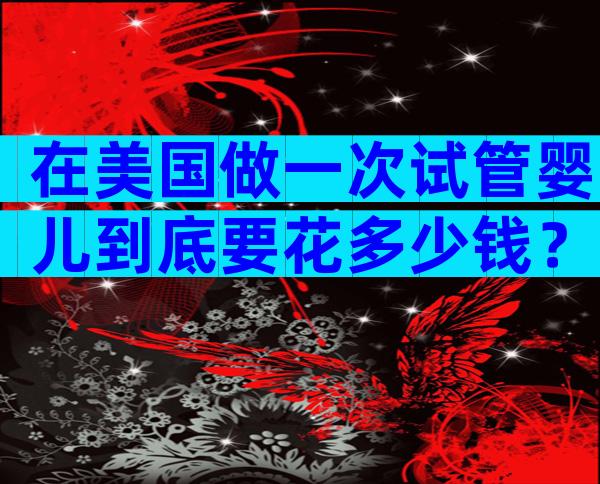 在美国做一次试管婴儿到底要花多少钱？2026版费用明细大揭秘