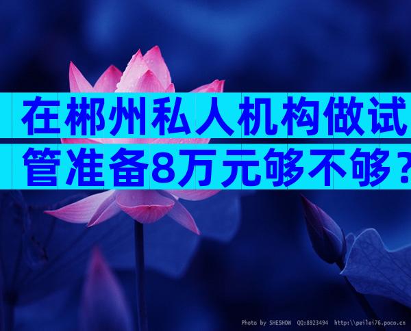 在郴州私人机构做试管准备8万元够不够？深入了解费用详情