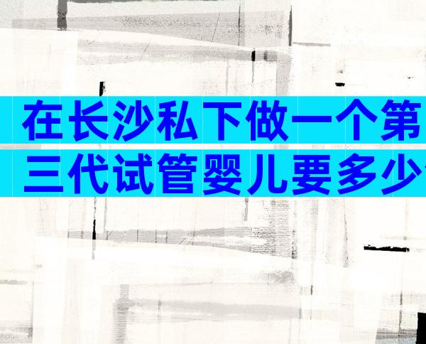 在长沙私下做一个第三代试管婴儿要多少钱，具体费用包含在内？