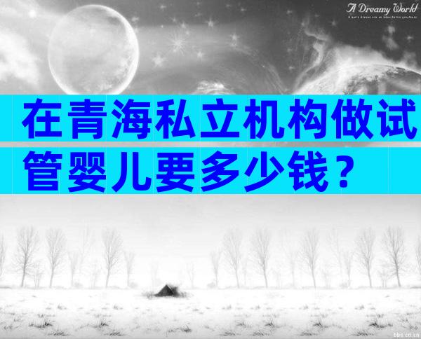 在青海私立机构做试管婴儿要多少钱？