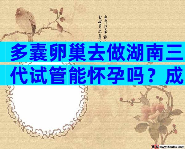 多囊卵巢去做湖南三代试管能怀孕吗？成功率多发？