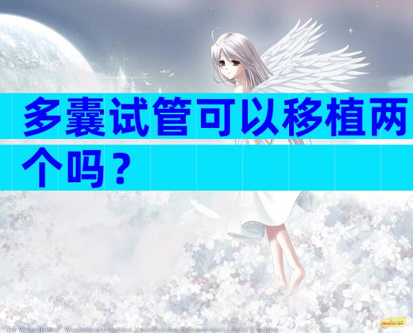 多囊试管可以移植两个吗？