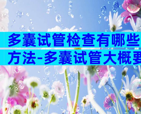 多囊试管检查有哪些方法-多囊试管大概要多少钱
