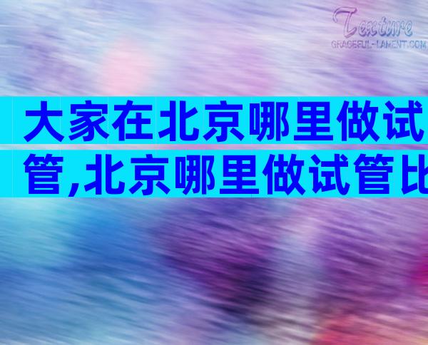 大家在北京哪里做试管,北京哪里做试管比较好