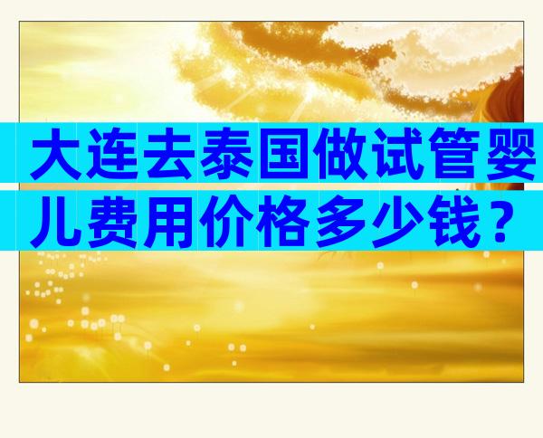 大连去泰国做试管婴儿费用价格多少钱？