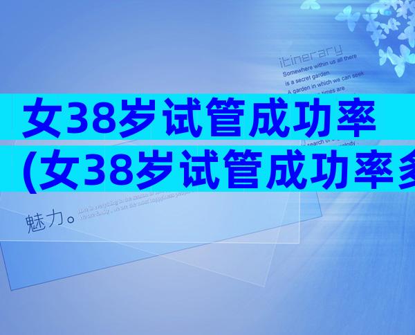 女38岁试管成功率(女38岁试管成功率多少)