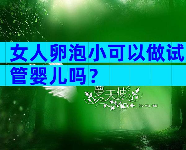 女人卵泡小可以做试管婴儿吗？