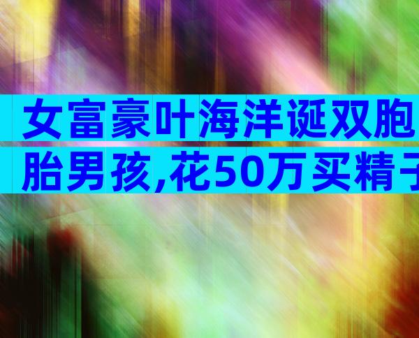 女富豪叶海洋诞双胞胎男孩,花50万买精子独自怀孕,俩儿子长得不一样