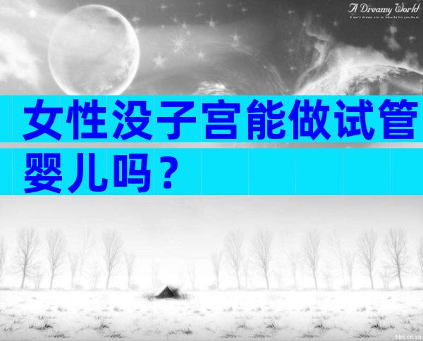 女性没子宫能做试管婴儿吗？