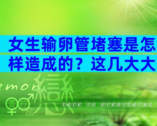 女生输卵管堵塞是怎样造成的？这几大大诱因，女性值得深思！