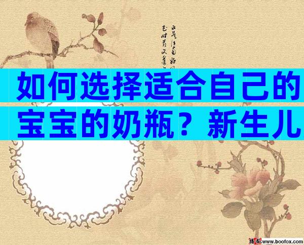 如何选择适合自己的宝宝的奶瓶？新生儿用辅助奶嘴