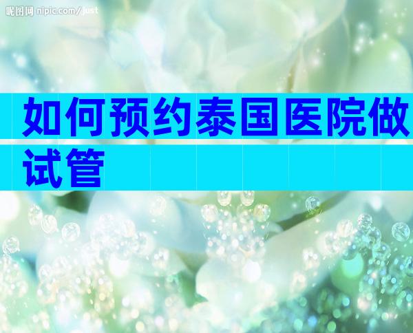 如何预约泰国医院做试管
