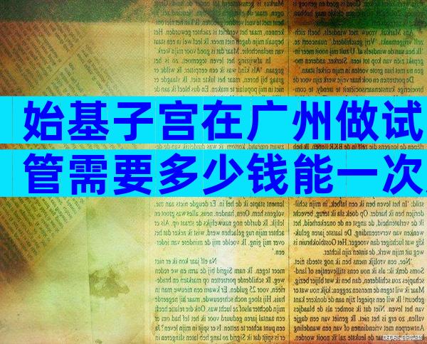 始基子宫在广州做试管需要多少钱能一次成功吗