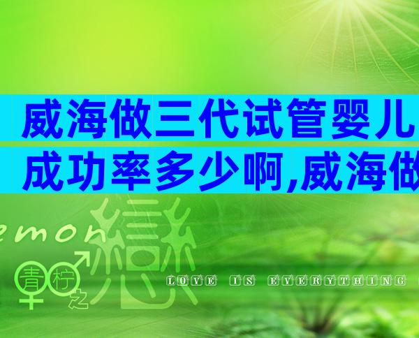 威海做三代试管婴儿成功率多少啊,威海做试管婴儿花多少钱