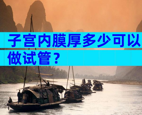 子宫内膜厚多少可以做试管？