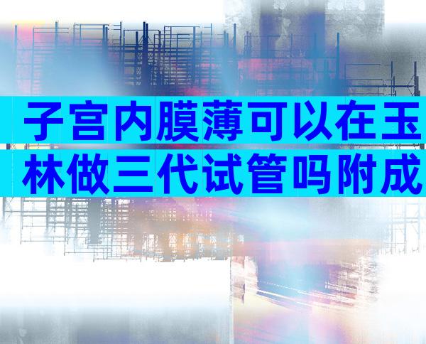 子宫内膜薄可以在玉林做三代试管吗附成功率及调养方法