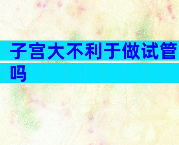 子宫大不利于做试管吗