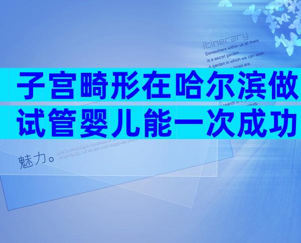 子宫畸形在哈尔滨做试管婴儿能一次成功吗附影响及好孕方案介绍
