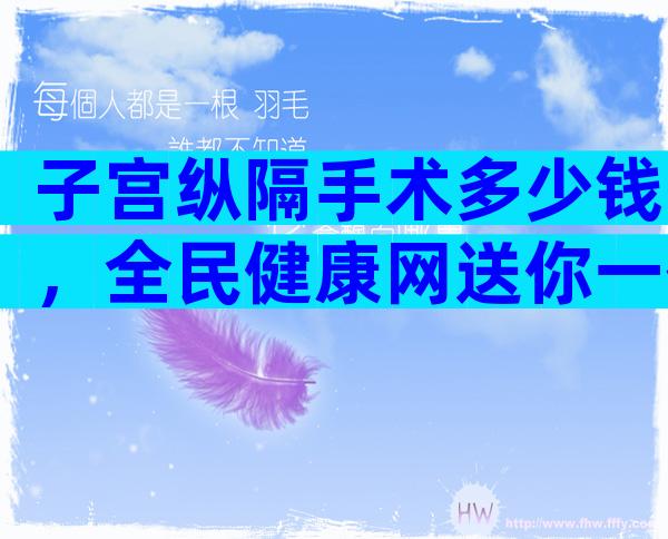 子宫纵隔手术多少钱，全民健康网送你一份费用明细表！