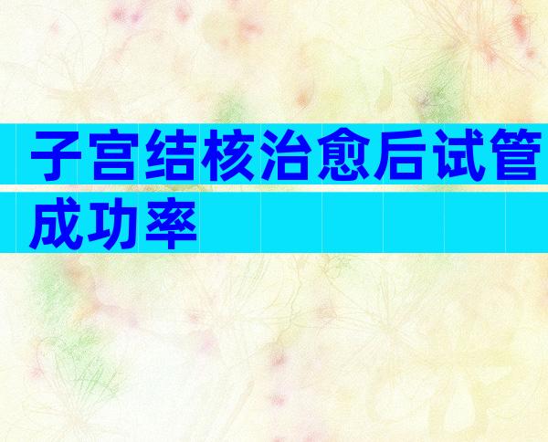 子宫结核治愈后试管成功率
