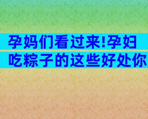 孕妈们看过来!孕妇吃粽子的这些好处你知道多少