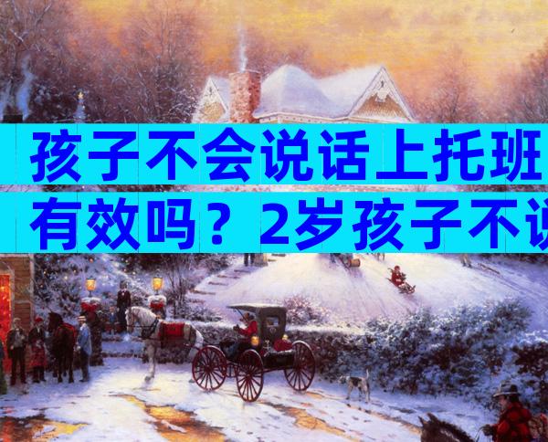 孩子不会说话上托班有效吗？2岁孩子不说话怎么办？