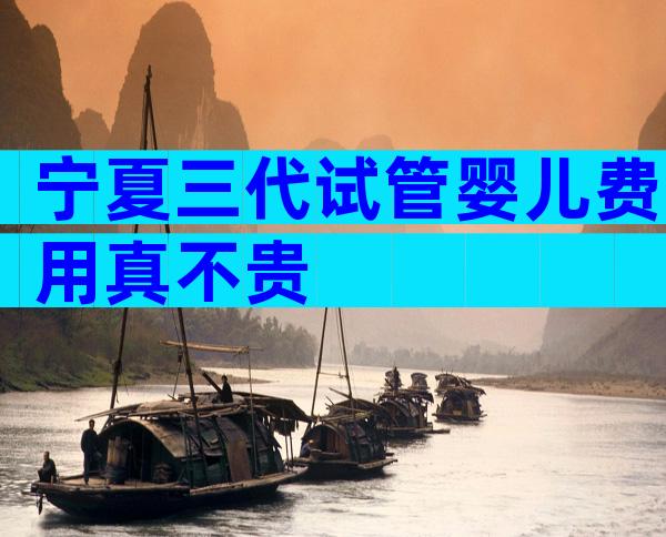 宁夏三代试管婴儿费用真不贵