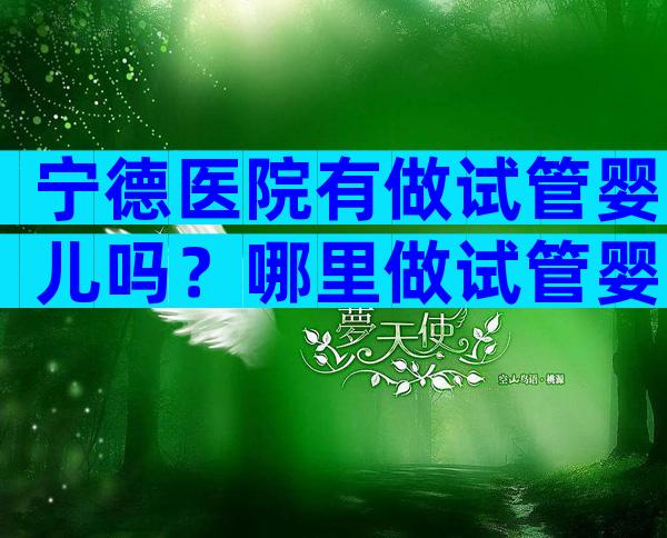 宁德医院有做试管婴儿吗？哪里做试管婴儿？