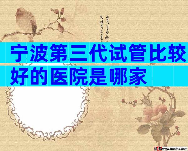 宁波第三代试管比较好的医院是哪家