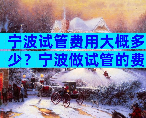 宁波试管费用大概多少？宁波做试管的费用