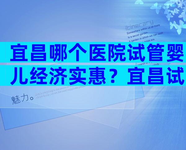 宜昌哪个医院试管婴儿经济实惠？宜昌试管私立医院
