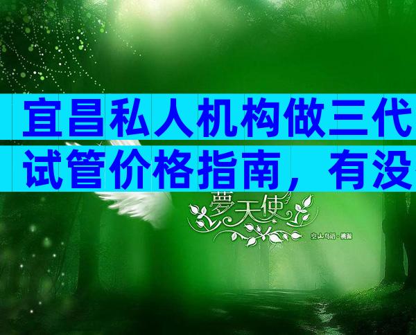 宜昌私人机构做三代试管价格指南，有没有优惠？