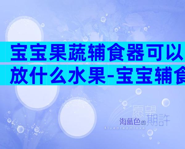 宝宝果蔬辅食器可以放什么水果-宝宝辅食器管用吗