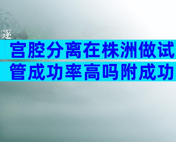 宫腔分离在株洲做试管成功率高吗附成功案例及经验分享